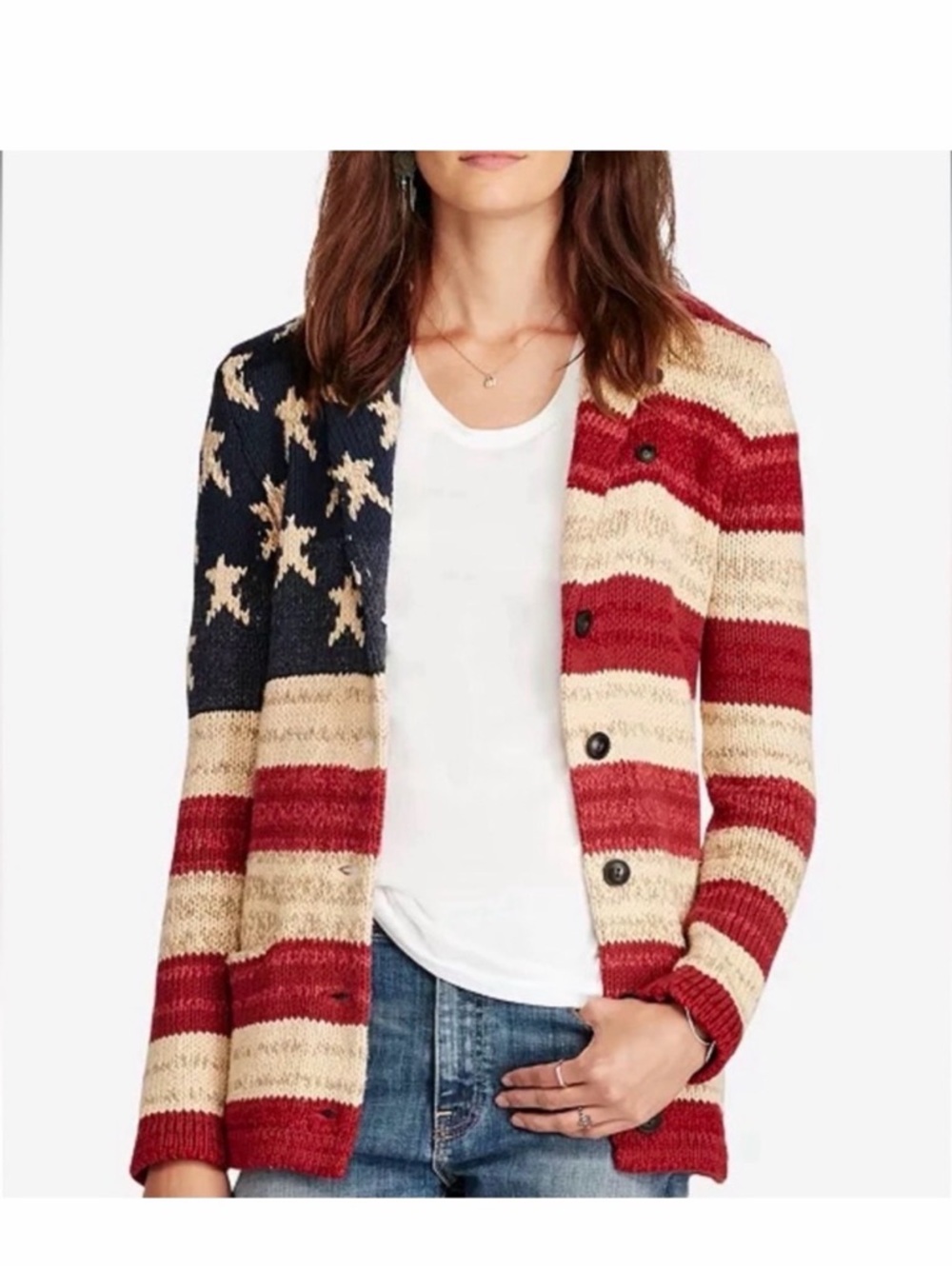 Ralph Lauren Denim & Supply Polo Cardigan Jacket American Flag Size XXS